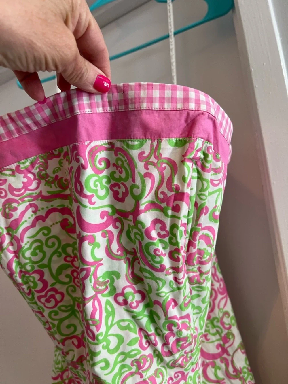 Lilly Pulitzer Pink & Green Swirl Print Top - Picture 2 of 3